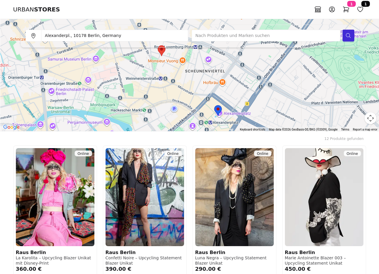 Retail product listing preview